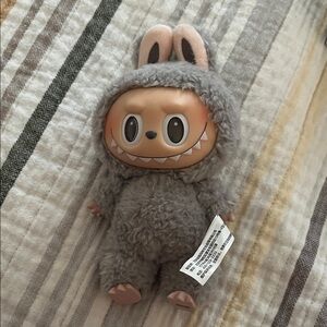 Authentic Labubu Gray Fluffy  Monster Plush Doll